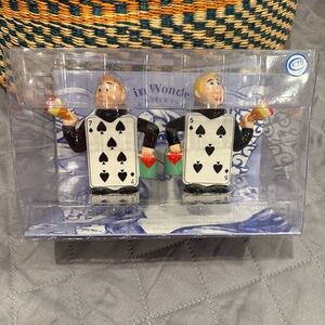 NIB Paul Cardew Alice in Wonderland "CARDMEN" Salt & Pepper Shaker Set 4" 2004